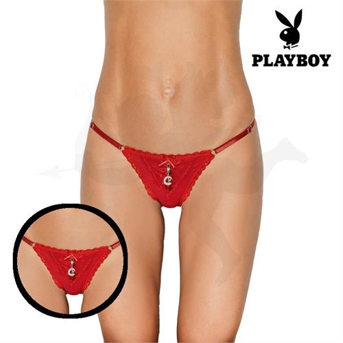 Tanga roja con detalle de Playboy roja